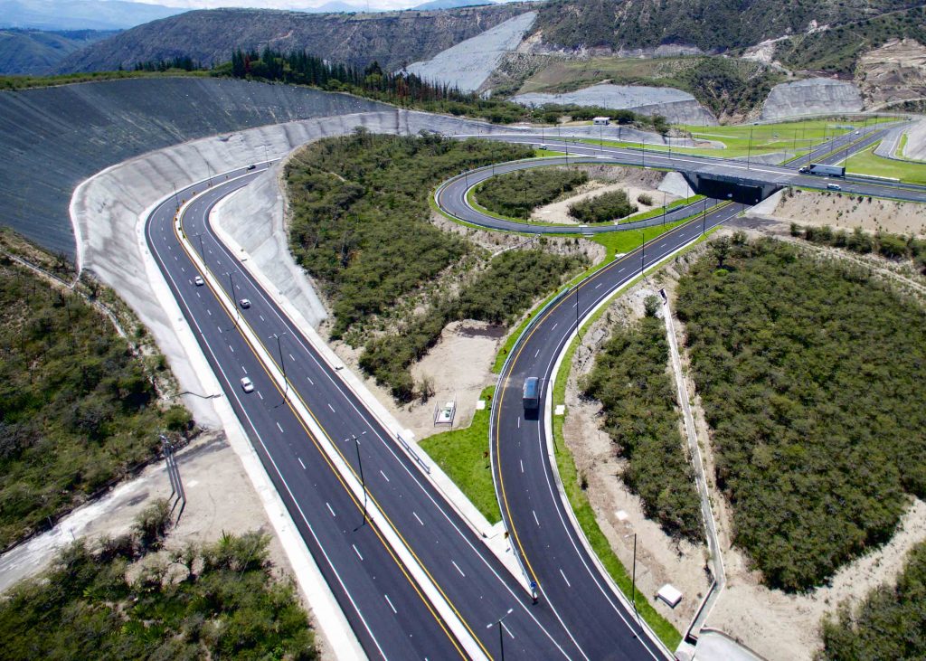 Calderon - Guayllabamba Ecuador 4 lane highway construction.
